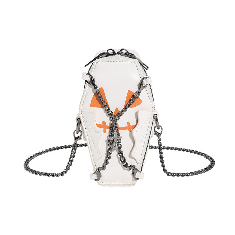 Wholesale Cross Witch Skull Motorcycle Style PU Women's Shoulder Crossbody Bag Mobile Phone Bag